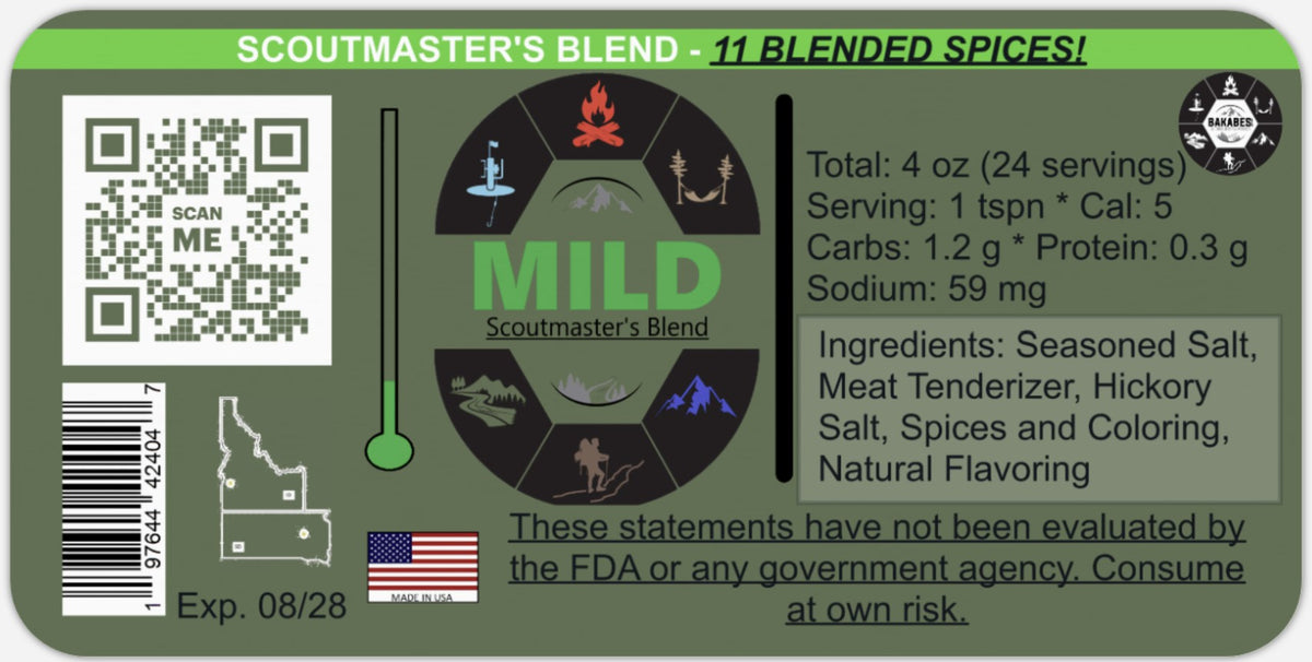 Scoutmaster's Blend Mild - All-Purpose Camping & Outdoor Spice Seasoning