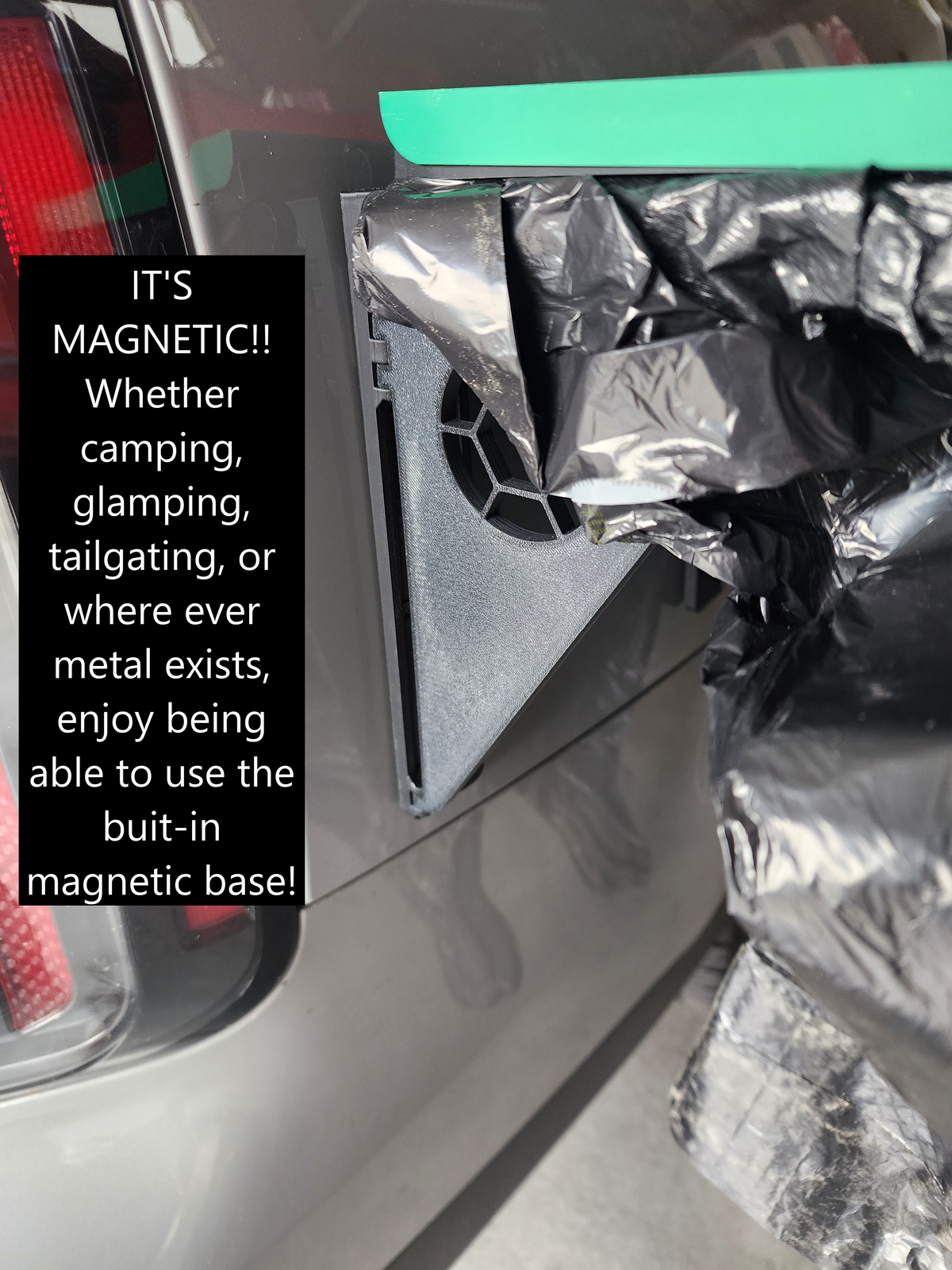 Bakabes' BuddyBin Magnetic - Framed Waste Can – Outdoor Magnetic Trash Can for Camping, Grilling & Sports Fields